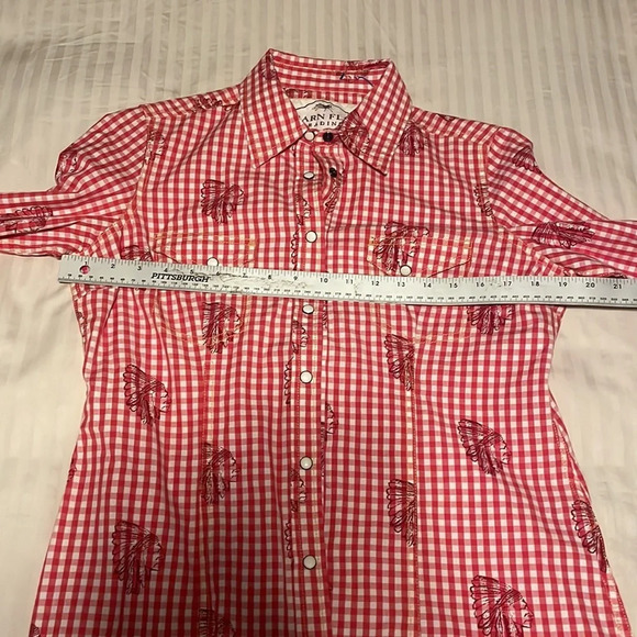 Red & White Checkered Headdress Button Down Shirt M - Picture 7 of 8